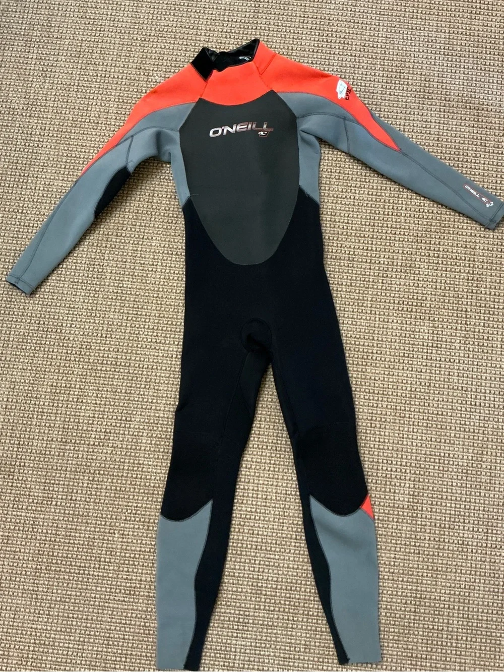 O'Neill Kids' Black Gray Orange One-Piece Wetsuit
